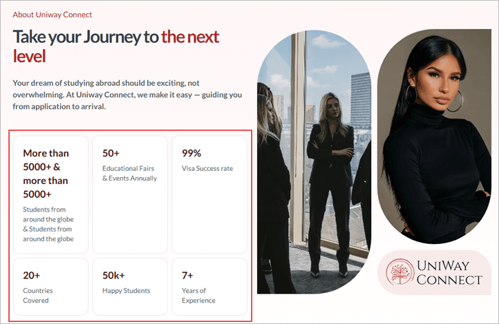 About section issue example