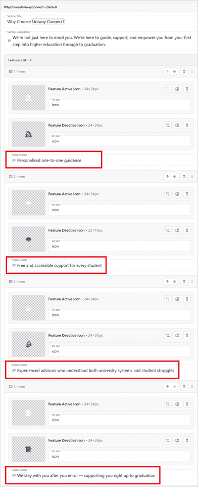 Why section in Prismic